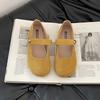 Retro Versatile Round Head Flat Bottom Shallow Mouth Single Shoes Women's 2025 Autumn New Temperament One Word with Skirt Mary Jane Shoes