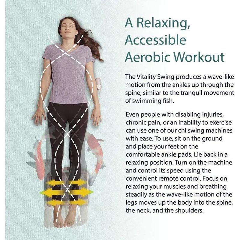 Vitality Chi Swing Machine Electric Passive Aerobic Exercise Machine Swing Fitness Physical Therapy Leg Back Waist Massager