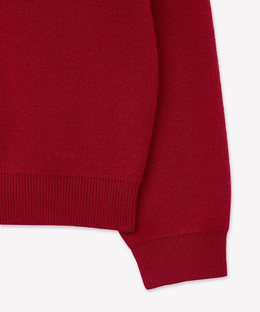 Tienjiti Cashmere Blended V-Neck Knit Top (Red) Tnsw6E103R2
