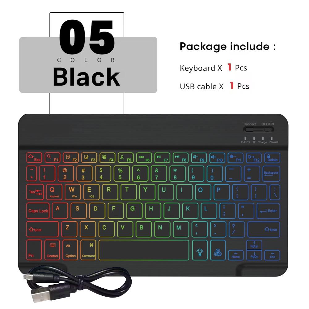 New Backlit Ultra-Thin Bluetooth Keyboard and Mouse For iPad Samsung Tablet Phone Wireless Keyboard Spanish / French