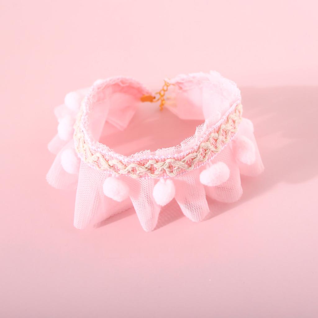 Kjæledyr Blondekjede Strålende Farger Justerbar Kinesiskstil Katt Justerbart Halsbånd for Små Kjæledyr Katter Hunder