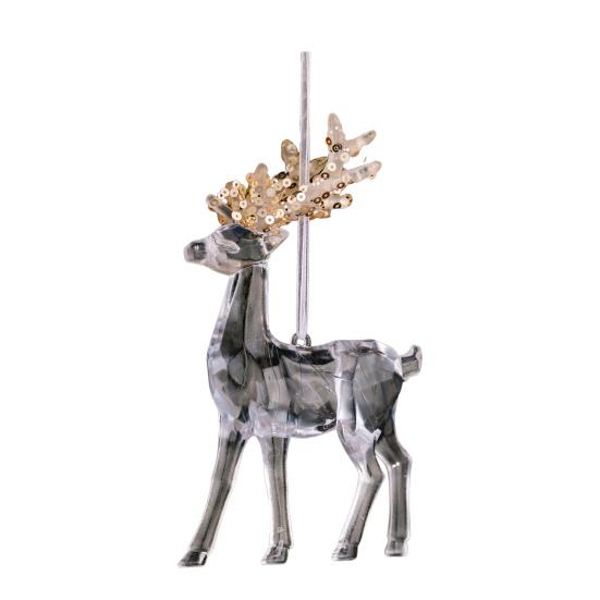 Clear Acrylic Christmas Ornaments Snowflake Tree Elk Butterfly Ballet Dancer Hanging Decoration for Holiday Winter Scene Decoration