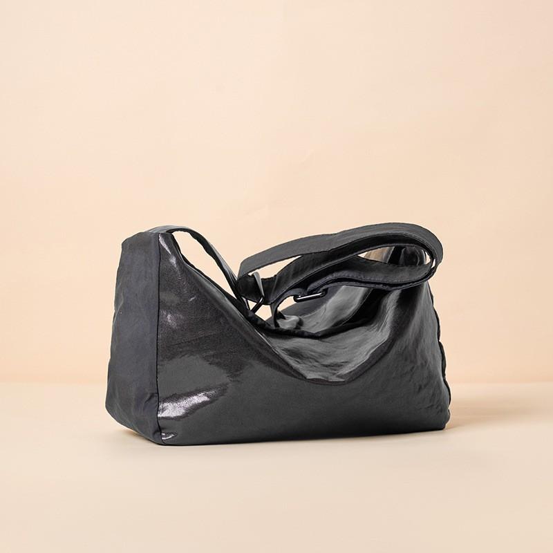 Fashionable Top Layer Crystal Tire Leather With Waterproof Cloth Underarm Hobo Bag Versatile Single Shoulder Crossbody