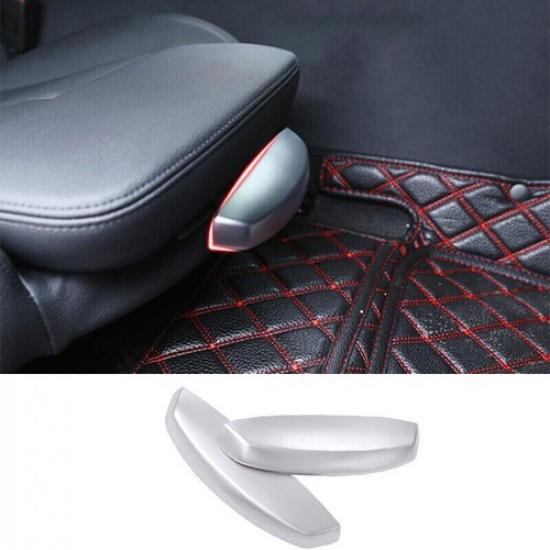 For BMW 2 Series Touring 15- Matte Silver Seat Button Handle Cover Trim 2PCS