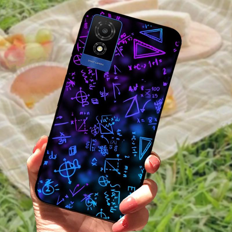 Per cover custodia TCL 501 Per TCL501 Silicone Morbido Marmo Nero Paraurti Funda Coque per TCL 501 T433D Protezione Completa 2024
