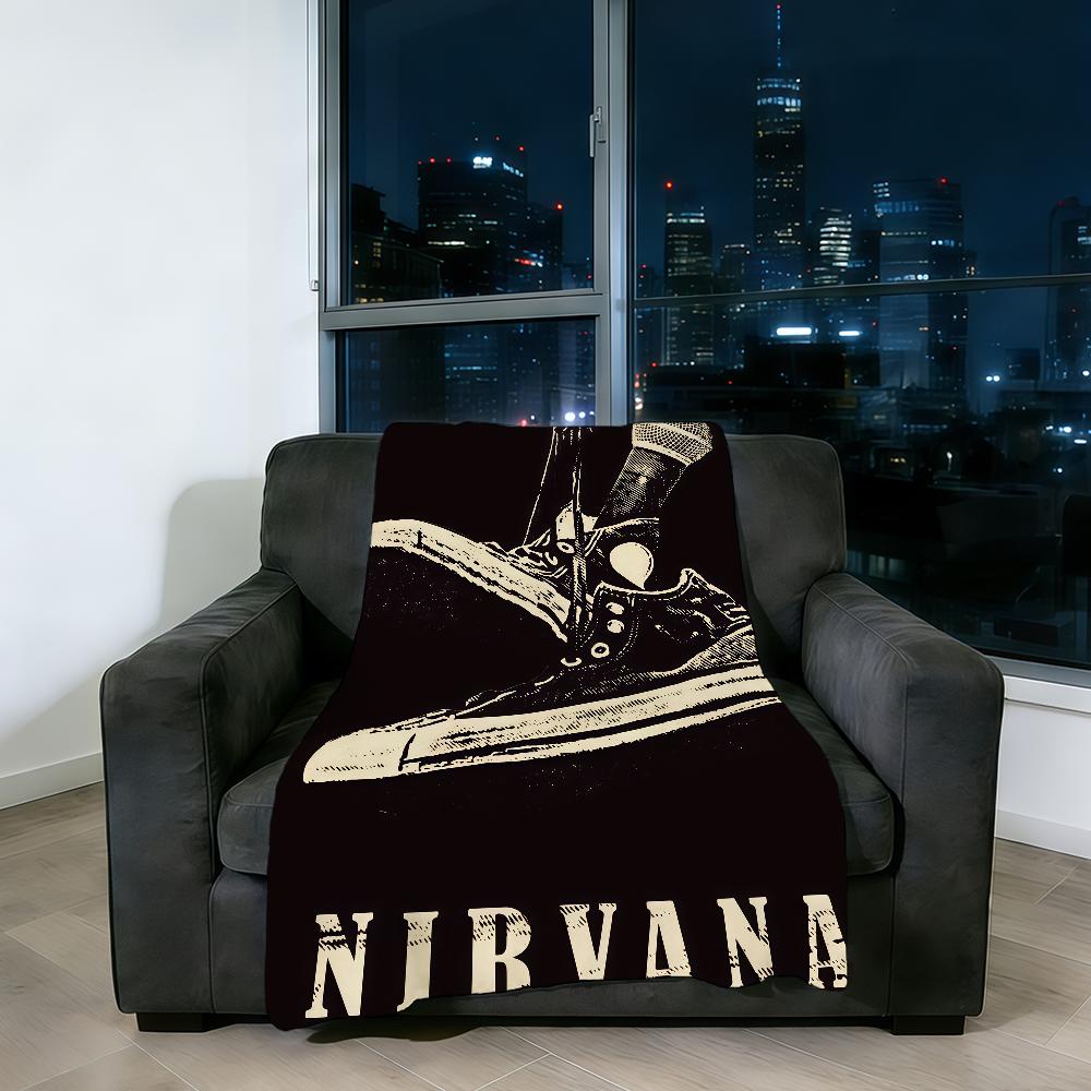 Band N-Nirvana-ES Rock Blanket Super Warm Comfortable Plush Throw Blanket Child Home Sofa Bedroom Gift