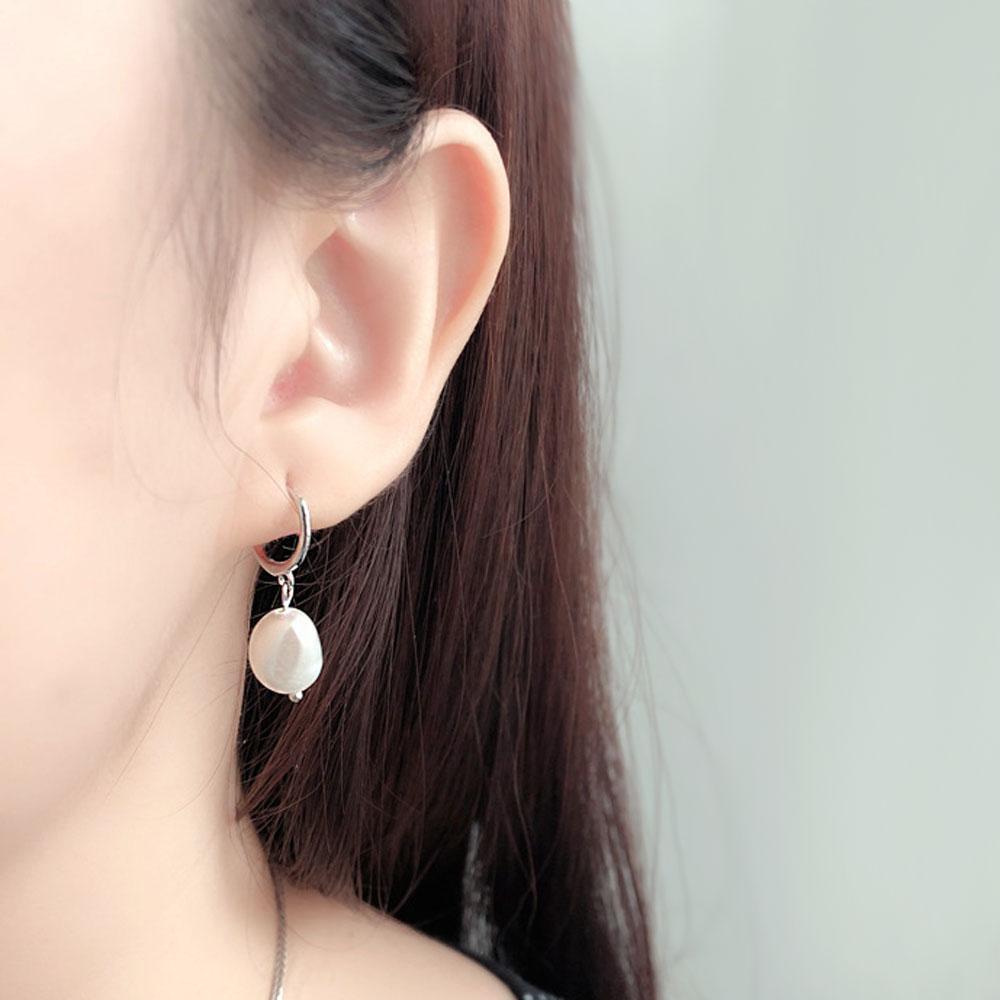 Trendy Irregular Natural Pearl Stainless Steel Women Stud Earrings Piercing Jewelry For Female