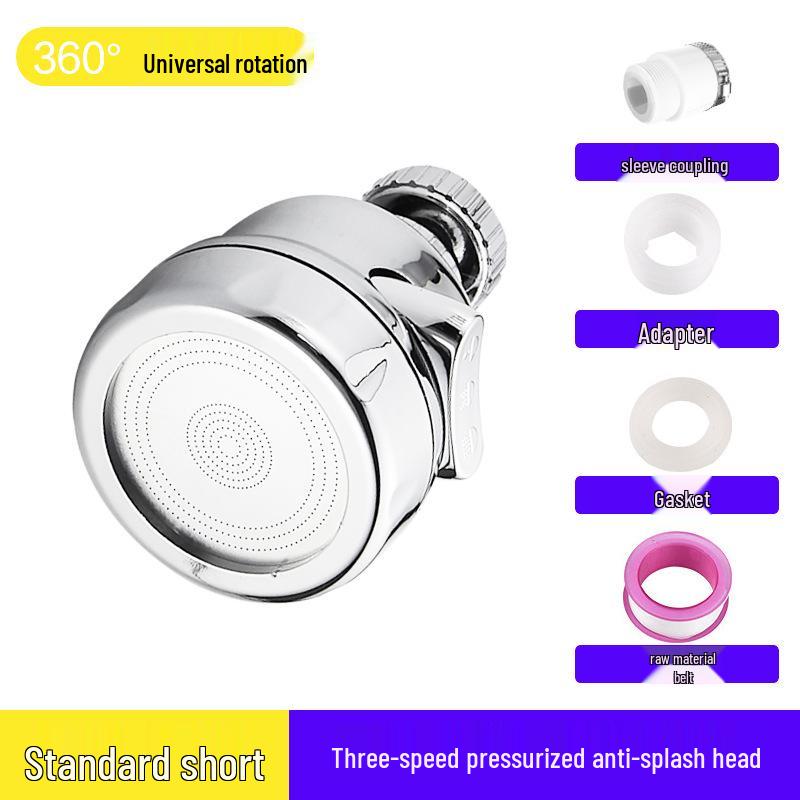Universal Rotating Kitchen Faucet Extender with Water Saver and Anti-Splash Aerator