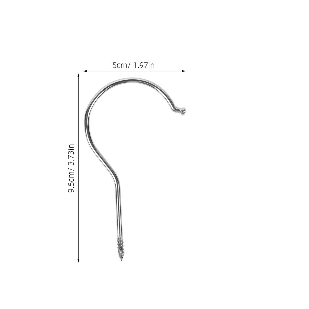 10Pcs Sturdy Cast Iron Screw Hooks Rust-Resistant Plated DIY Hanger Hooks for Walls Wood Plasterboard PVC Home Living Room