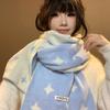 Cute little star scarf women's autumn and winter warm and cold-proof thickened imitation cashmere versatile Korean version of age-reducing knitted sca