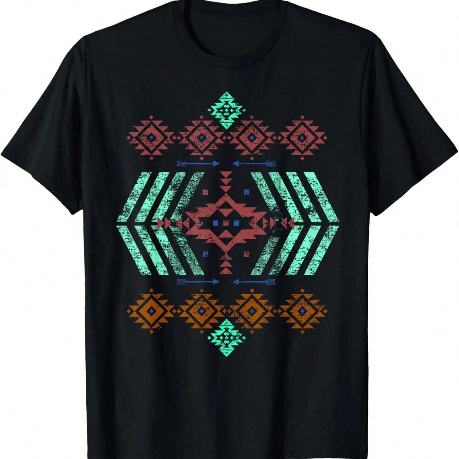 Southern Southwest Santa Fe Pattern Style T-Shirt S разноцветный