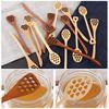 Stirring Spoon Hole Design Long Handle Multi-use Wooden Mixing Stick Tableware Food Grade Honey Coffee