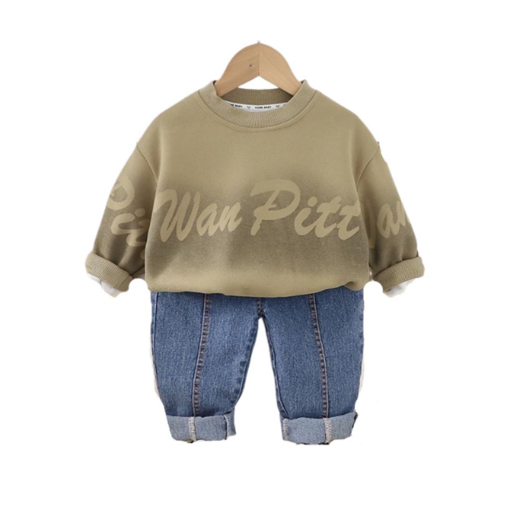 Kids Casual Long-Sleeve Set, Comfortable Daily Wear Outfits