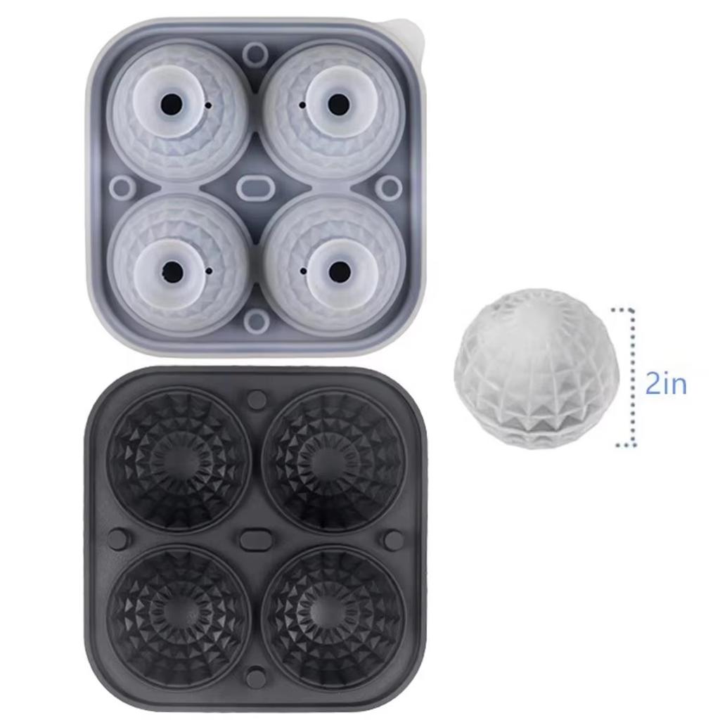 Large Square Silicone Ice Cube Tray with Funnel, 3D Big Ice Mold for Whiskey, Brandy, Cocktail & Bourbon, Men’s Gift Idea