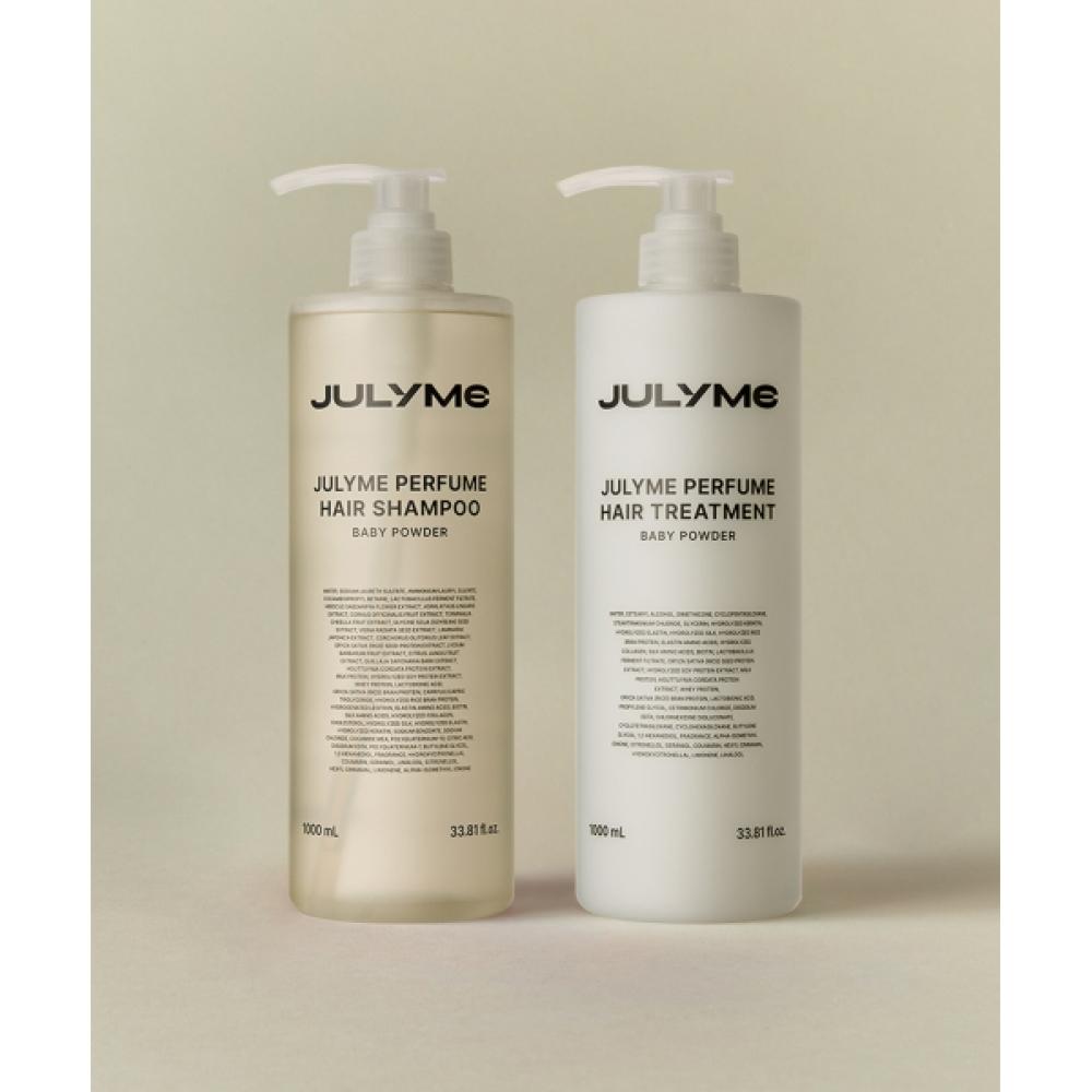 Julyme Baby Powder Perfume Hair Shampoo Treatment 1000ml Set Of 2 NONE