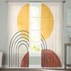 Abstrakte Kunst Sonne Linien Vorhänge Für Wohnzimmer Luxus Baby Schlafzimmer Tüll Vorhänge Küche Zimmer Modernen Stil Sheer Vorhänge