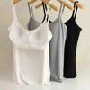 Women Sexy Soft Cozy Camisole with Built In Bra Adjustable Shoulder Strap Vest Tank Tops