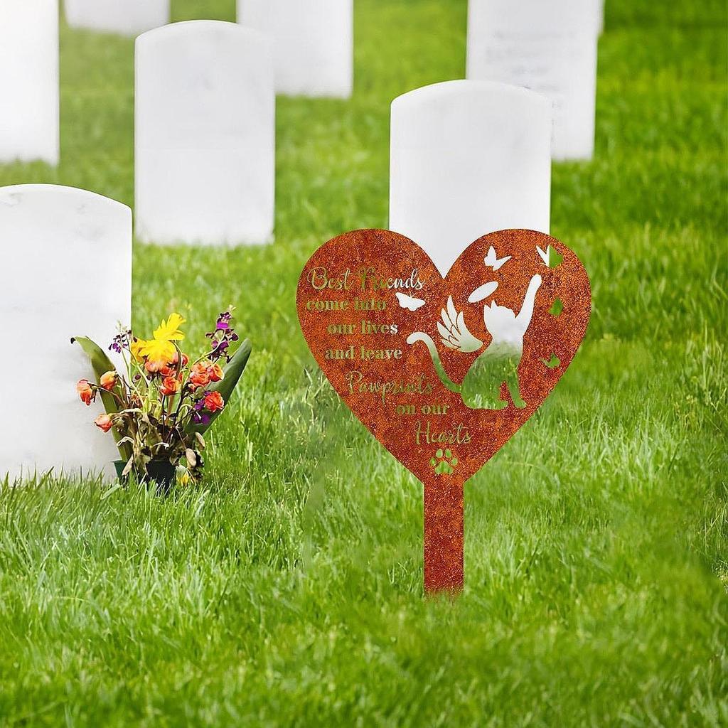 Garten Denkmal Gedenktafel Grabmarker Metall Friedhofsstecker