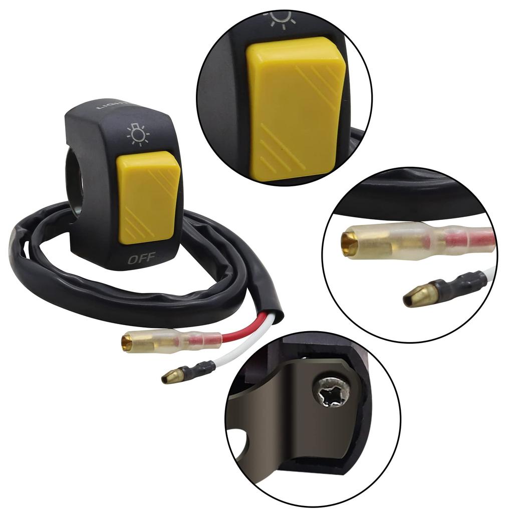 X-STYLE Motorcycle Switch, 12 V, Handlebar, On/Off Switch, 2 Wires, Pack of 1