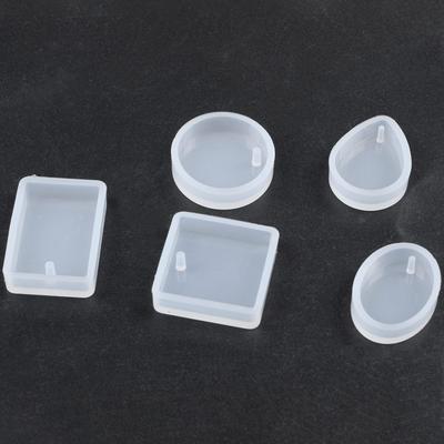A95D-15 Pack Silicone Resin Pendant Mould Jewellery Molds With Hanging Hole For Diy Jewelry Craft Making 5 Shapes
