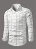 Men's Plaid Long Sleeve Button-Down Shirt, Versatile Casual Wear