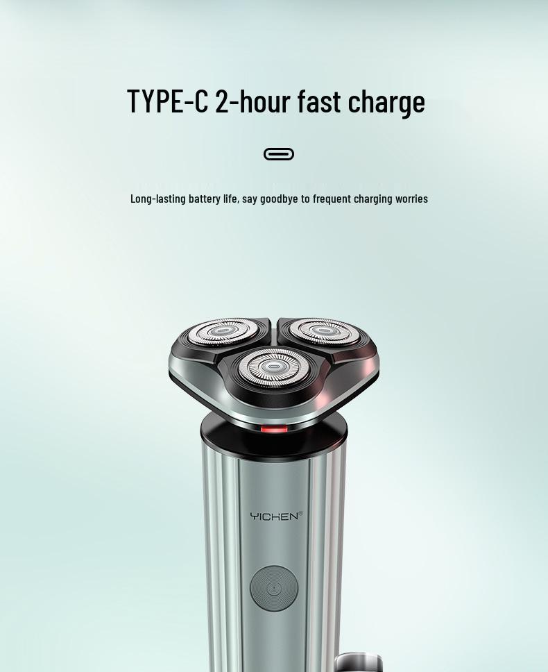 Portable Electric Shaver with LED Display & Fast Charging