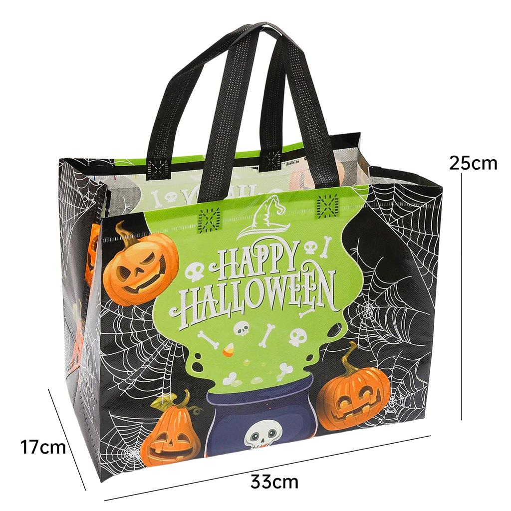 Halloween Gift Bags Nonwoven Reusable Tote for Trick or Treat Candy Spooky Party Large Capacity Spooky Holiday Storage Handbag