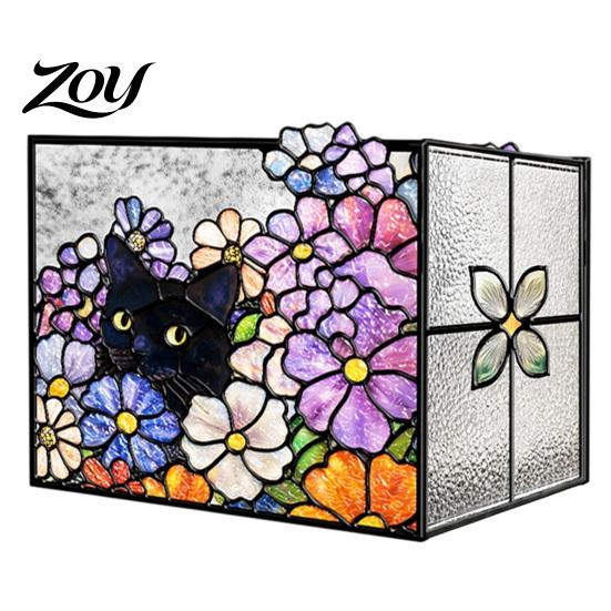 Acrylic Stationery Organizer Stained Glass Style Pen Holder, Unique Desktop Organizer, 3D Creative Gift for Students Embossed Relief Pattern