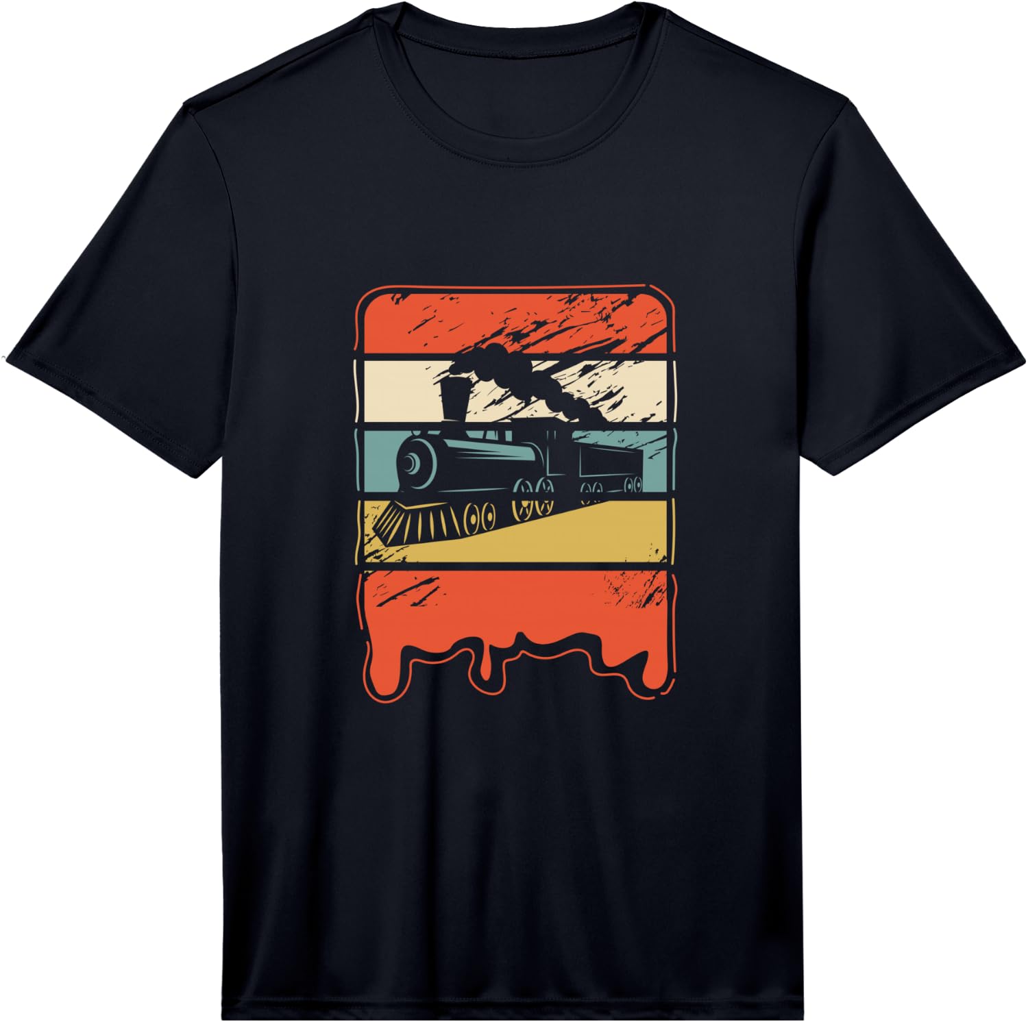 Train Railroad Locomotive Engineer Vintage Gift Performance Unisex T-Shirt XXXL