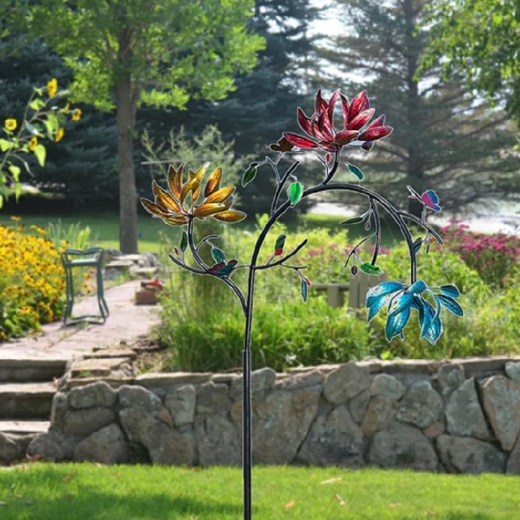 Metal Windmill Decoration for Garden Yard Patio Outdoor Vertical Sculpture Stake
