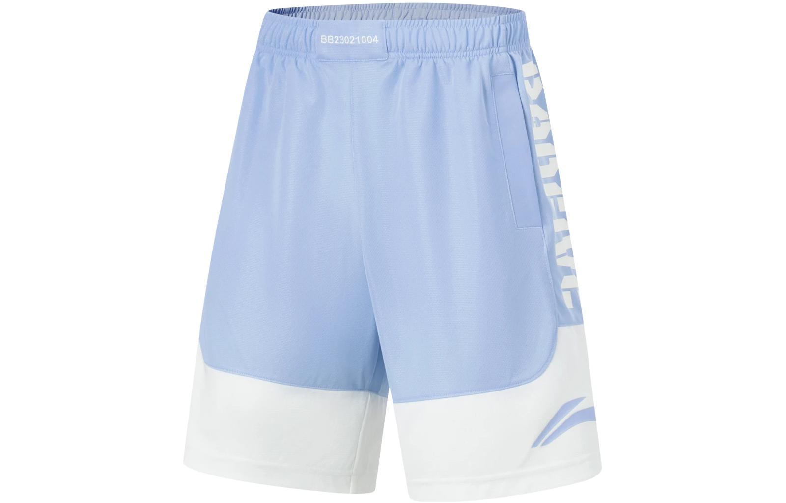 Li Ning Shorts Men s Clear Sky Blue Ivory AAPT045-7 XL