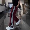Autumn new American trendy brand side striped straight-leg pants men's trend versatile sports loose wide-leg casual pants