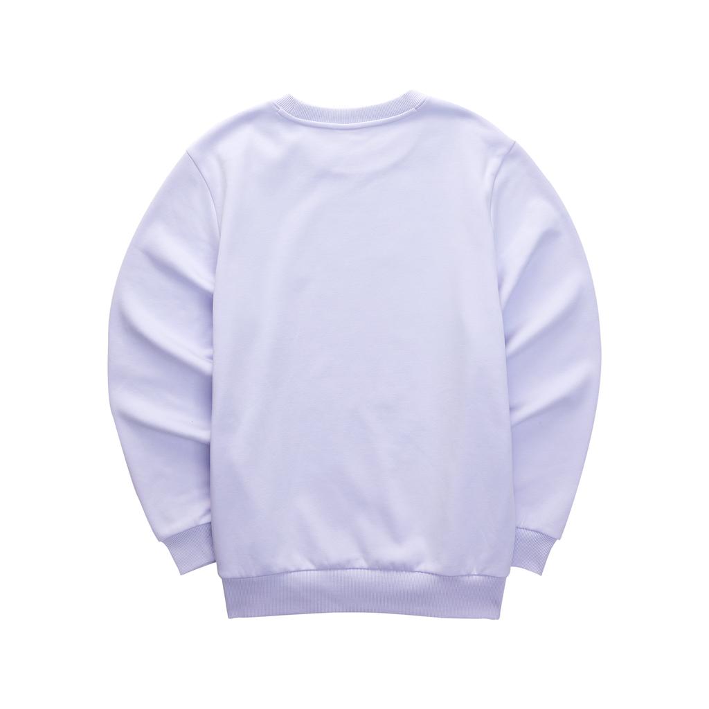 Skechers Colorful Casual Series Trendy Versatile Solid Color Fleece Crew Neck Long Sleeve Sweatshirt Unisex sweatshirt Stone-Purple L323U122-00FW