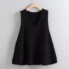 Plus Size Knit Vest Pullover V-Neck Loose Sleeveless Outerwear Sweater Vest Jacket