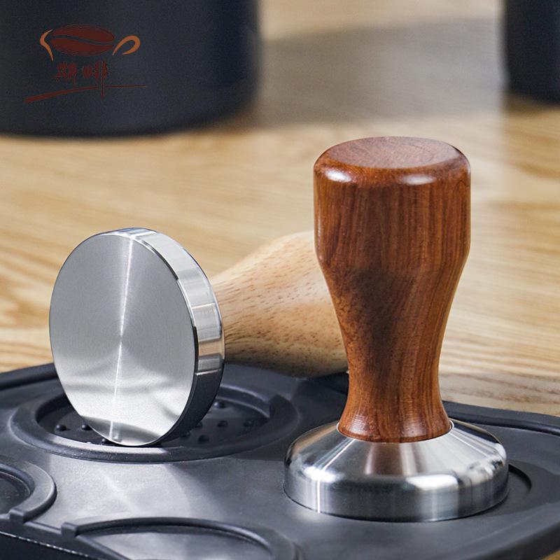 Kávový tamper z palisandru a dubu, nerezová ocel 304 (51/58 mm)