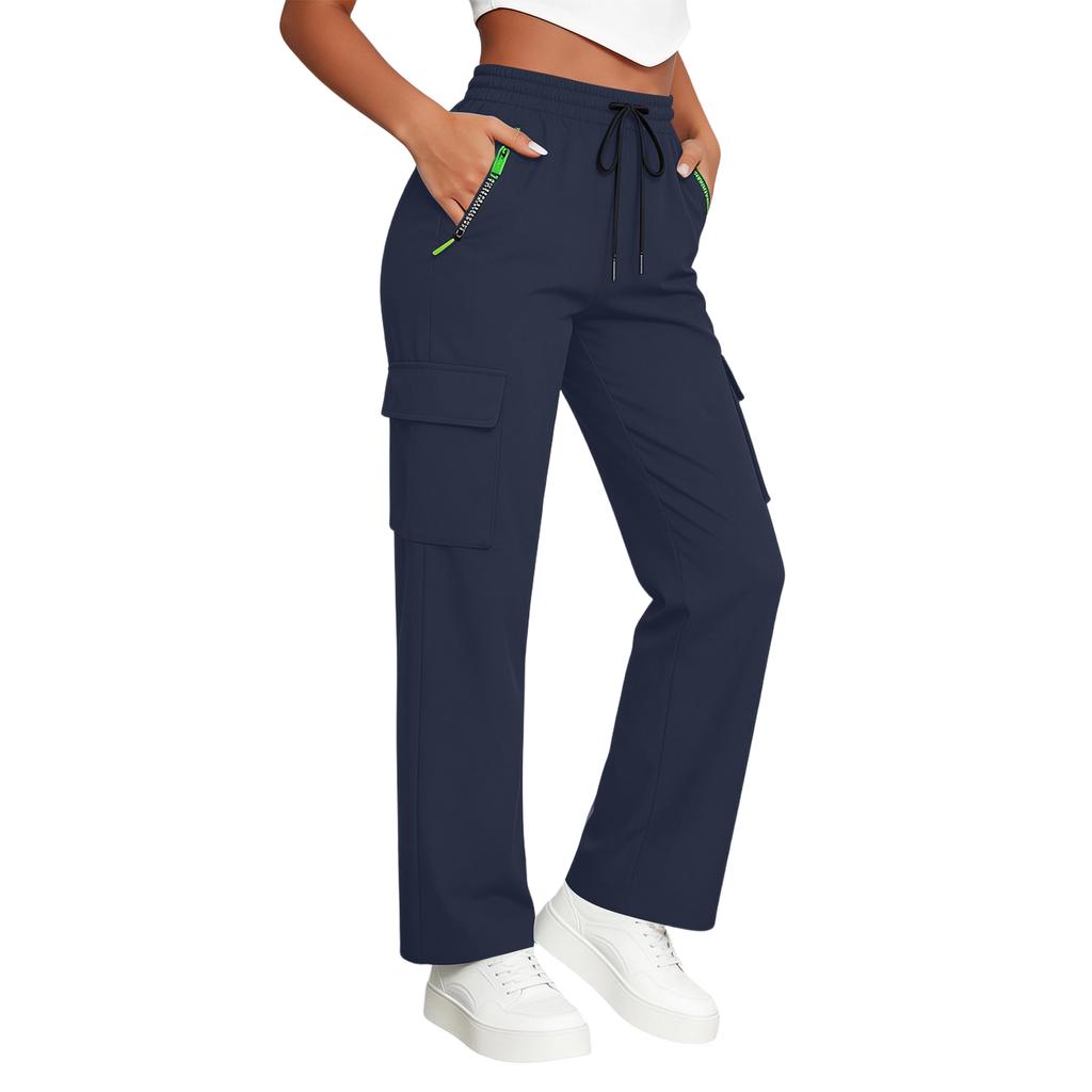 Women’s Loose Casual Pants – Quick-Dry Cargo Pants With Drawstring