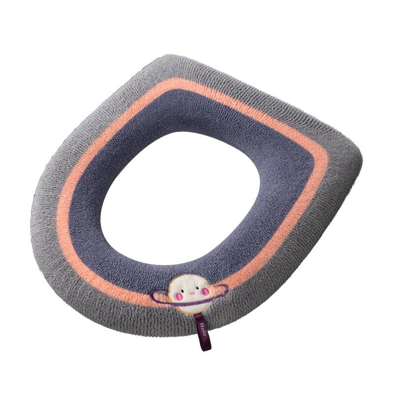 Home Thickened Toilet Seat Pad Four Seasons Universal Winter WC Seat Cover with Handle Washable Cartoon Toilet Mats Rim Cushion