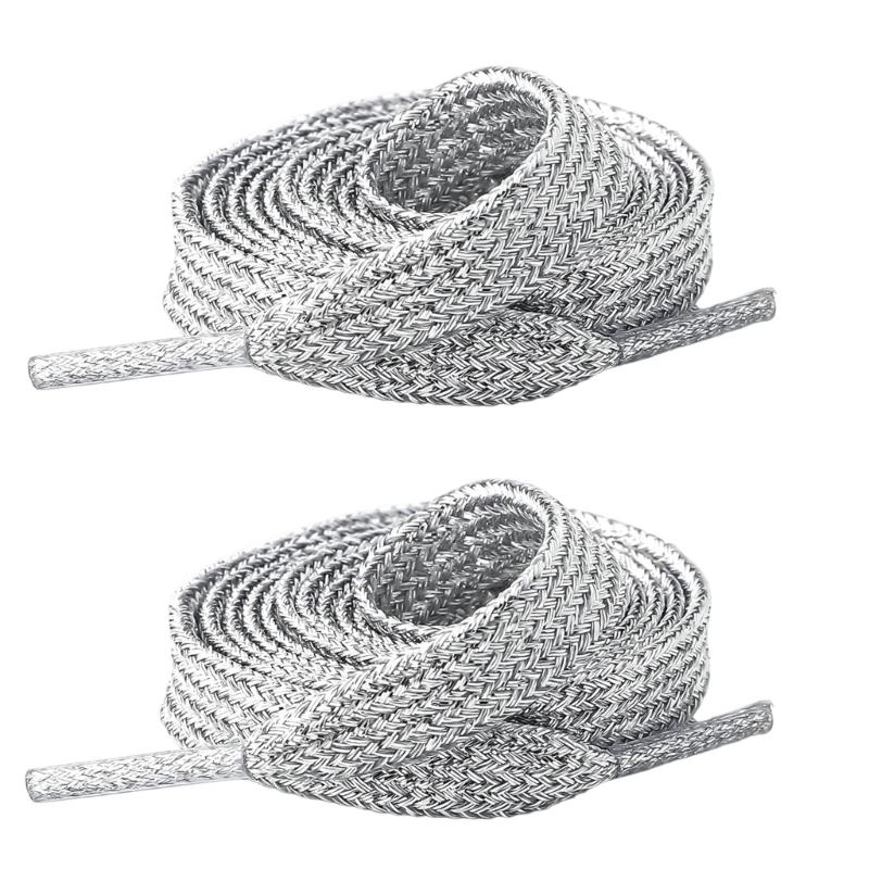 Metallic Color Shoe Laces 110cm Long Flat Polyester Shoelaces Anti Slip Sneakers Shoe Lace Replacement For Men Women