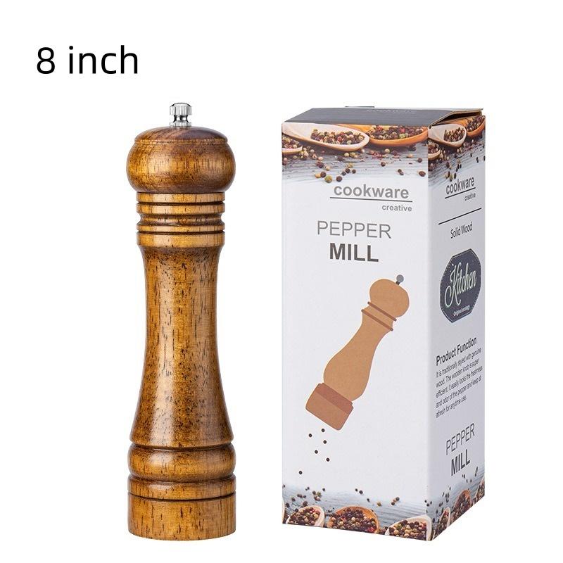 5/8/10 Zoll Pfeffermühle Manuell Kreuzkümmel Gewürzmühle Kautschukholz Keramisches Mahlwerk Mühle Küchenwürzzubehör