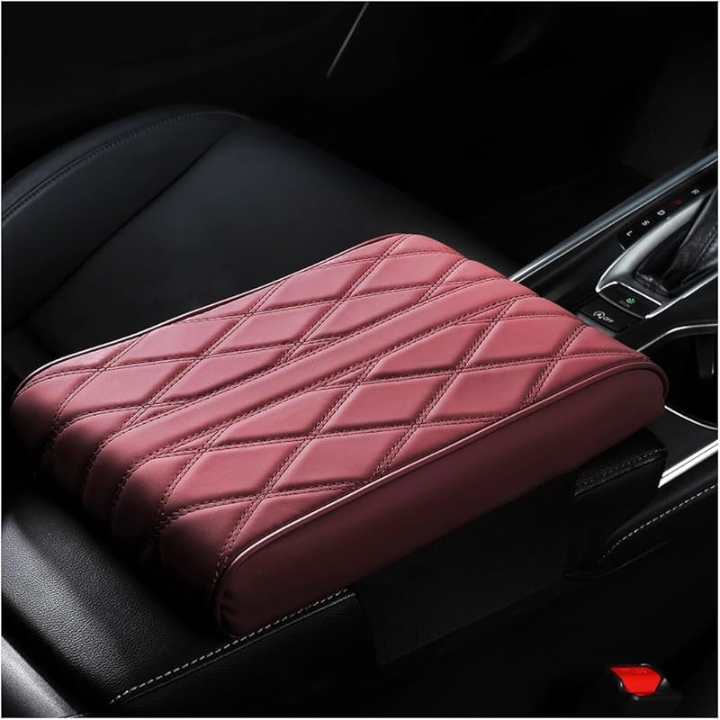 Mandark Car Center Console Cover, Soft Leather Memory Foam Automotive Armrest Seat Box Cushion Pad, Waterproof Comforable Vehicle Arm Rest Mat
