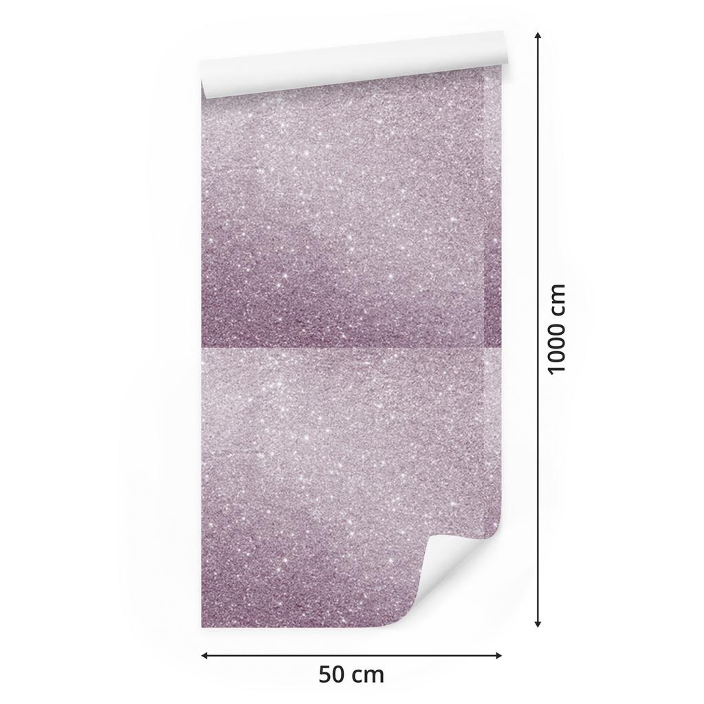 Light gray and purple glitter wallpaper for living room and bedroom 50x1000