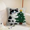 Christmas Cute cat cushion cover Plush Fabric Soft Double Sided Print Sofa Cushion Cover Throw Pillow Covers