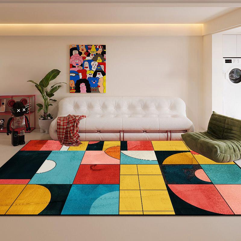 Nordic Abstract Living Room Carpet Modern Geometric Bedroom Large Area Rugs Washable Home Lounge Carpets Anti-slip Bathroom Mat