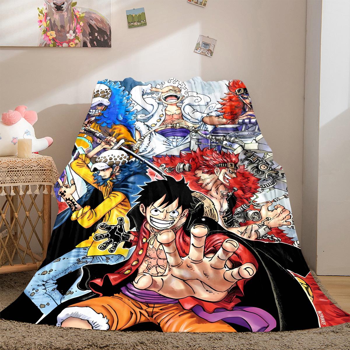 

Anime One Piece Luxury Flannel Lightweight Blanket Home Decor Sofa Bed Travel Cover Family Gift LXR137 75x90cm