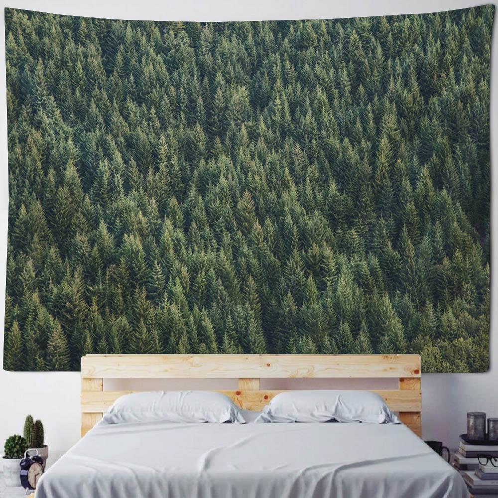 Living Room Bedroom Decoration Tapestry Natural Scenery Wall Hanging Home Wall Background Cloth Forest Tree Large-sized Tapestry