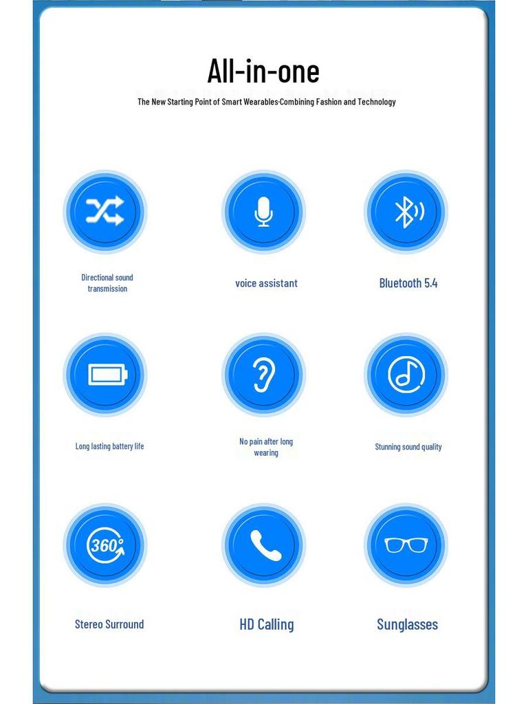 AI Smart Bluetooth Glasses: Wireless Headphones with Real-Time Translation In 100+ Languages, Music Streaming, and Call Features.