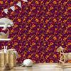 Intricate floral pattern wallpaper in burgundy and plum 50x1000