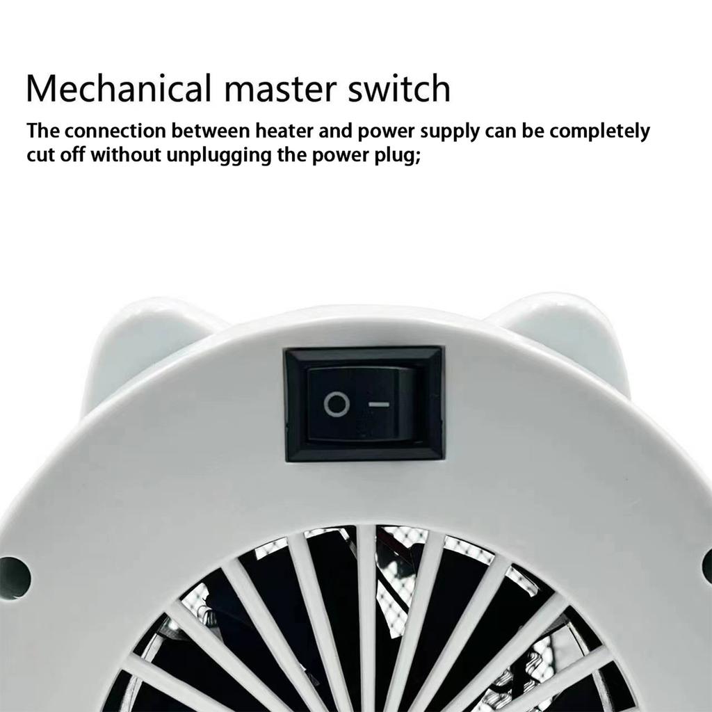 Tragbarer Heizlüfter, elektrische Heizung, 500 W, oszillierende P-TC-Keramikheizung mit hoher Energie, schnelles Aufheizen, Raumthermostat mit Überhitzung und Neigung