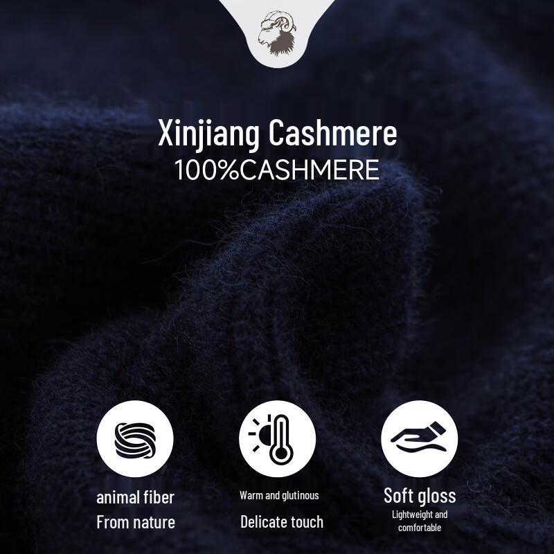 Zhaojun Women's Thickened 100% Cashmere Semi-Turtleneck Jacquard Sweater