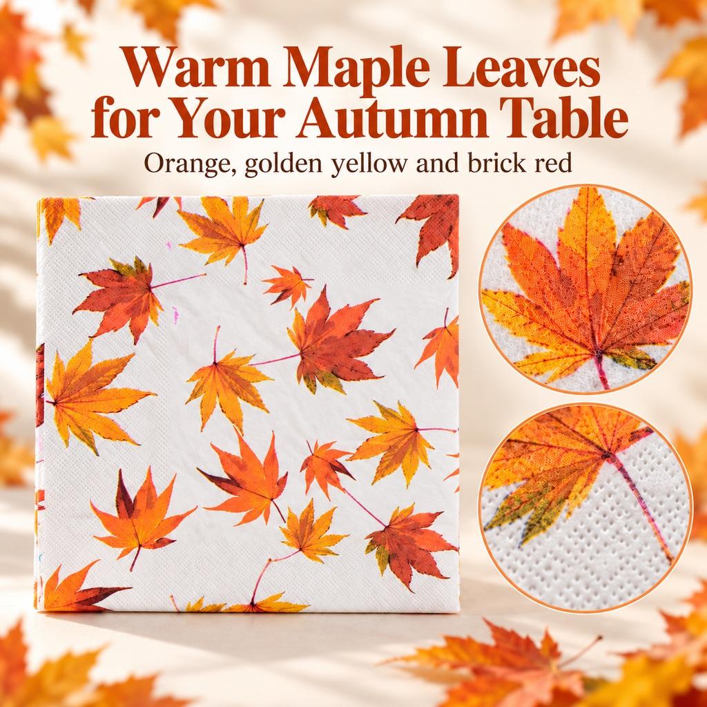Maple Leaf Paper Napkins 20pcs